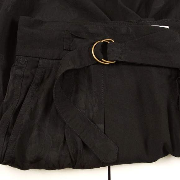 Nanushka Black Floral Jacquard Nagi Viscose Belted Shorts Unisex Sz M - Picture 7 of 10